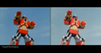 Power Rangers Zeo Red Battlezord First Appearance Split Screen (PR and Sentai version)