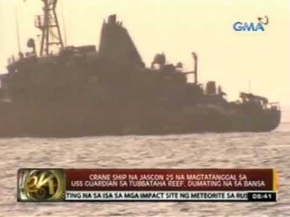 Crane ship na Jacson 25 na magtatanggal sa USS Guardian sa Tubbataha Reef, dumating na sa bansa