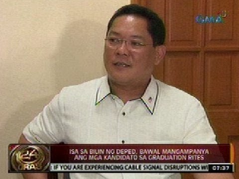 24Oras: Isa sa bilin ng Deped, bawal mangampanya ang mga kandidato sa graduation rites