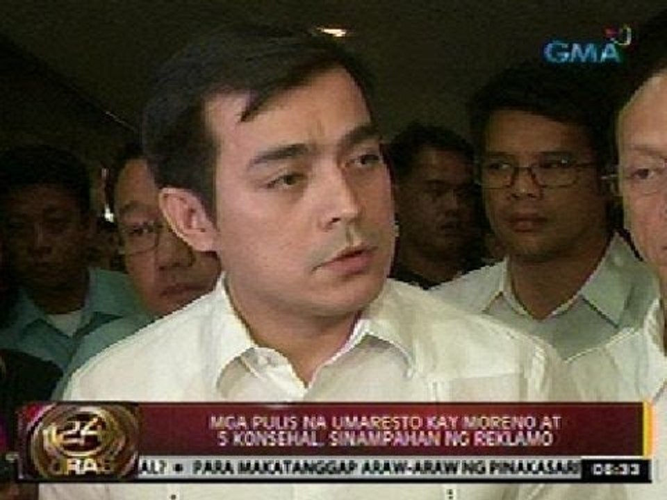 24Oras: Mga pulis na umaresto kay Moreno at 5 konsehal, sinampahan ng reklamo