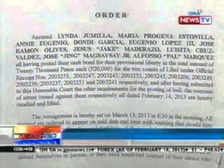 13 kasalukuyan at dating empleyado at executive ng ABS-CBN, nakatakdang i-arraign sa kasong libel
