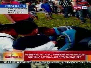 BT: Di bababa sa 3, sugatan sa pagtagilid ng taxi na nakagitgitan ng jeep sa Pasay