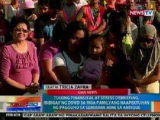 NTG: Tulong pinansyal at debriefing, ibibigay ng DSWD sa mga naapektuhan ng pagguho sa Semirara