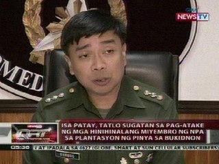 QRT: Pahayag ni Col. Arnulfo Burgos, Jr. sa pag-atake sa plantasyon ng pinya sa Bukidnon