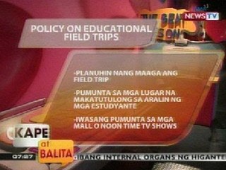 KB: Policy on educational field trips