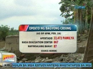 UB: Update sa epekto ng Bagyong Crising