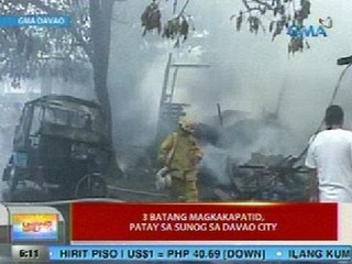 UB: 3 batang magkakapatid, patay sa sunog sa Davao City