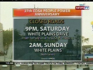 Video herunterladen: BT: 27th EDSA People Power Anniversary closed roads