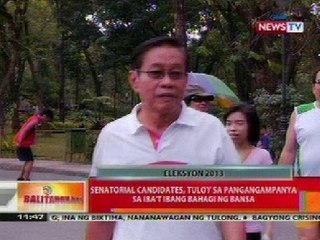 BT: Senatorial candidates, tuloy sa pangangampanya sa iba't ibang bahagi ng bansa