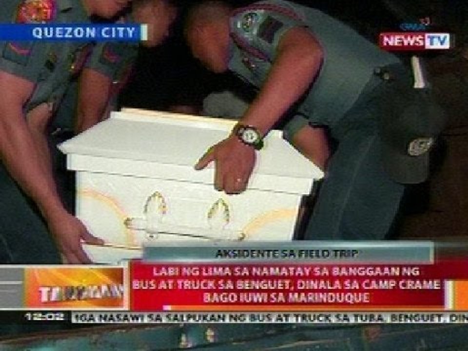 BT: Labi ng 5 namatay sa banggaan ng bus at truck sa Benguet, dinala sa Camp Crame