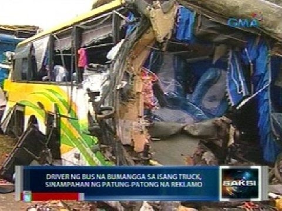 Saksi: Driver ng bus na bumangga sa isang truck, sinampahan ng patung-patong na reklamo
