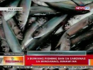 BT: 3 buwang fishing ban sa sardinas sa Mindanao, binawi na