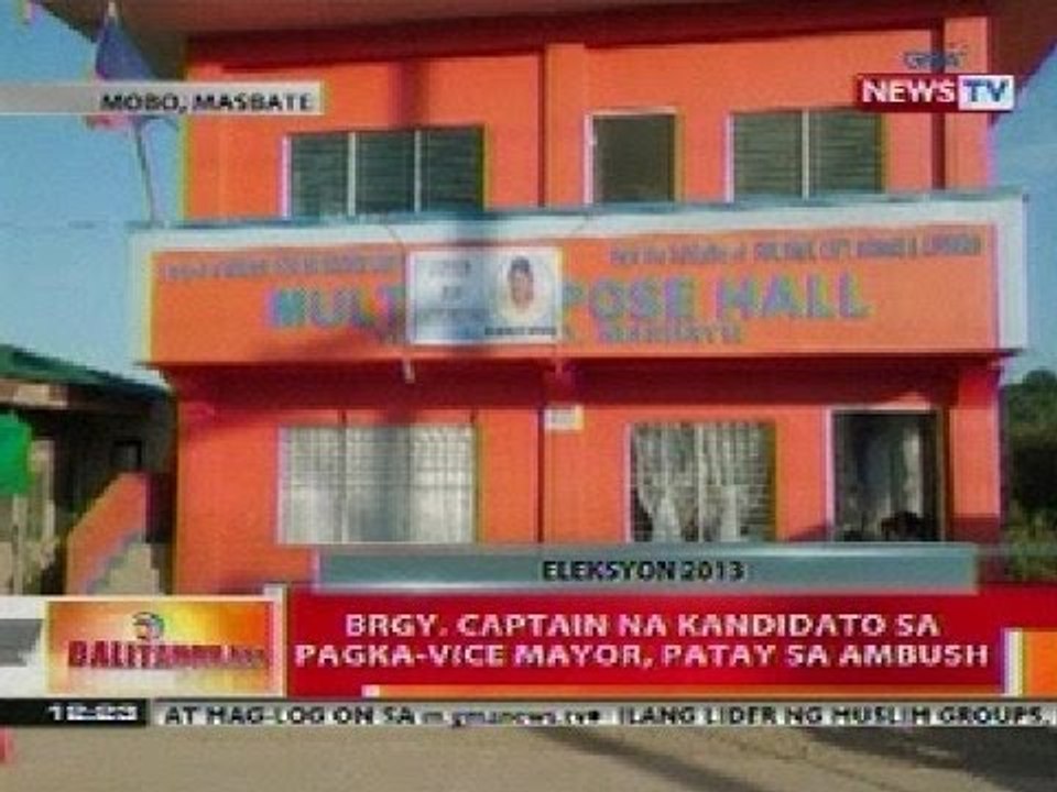 BT: Brgy. Captain na kandidato sa pagka-vice mayor sa Masbate, patay sa ambush