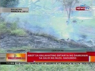 BT: Abot sa kalahating ektarya ng damuhan sa gilid ng NLEX, nasunog