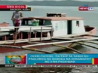 BP: Overloading, isa raw sa sanhi ng paglubog ng bangka sa Albay