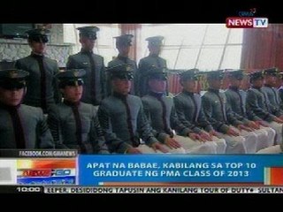 NTG: Apat na babae, kabilang sa top 10 graduate ng  PMA class of 2013
