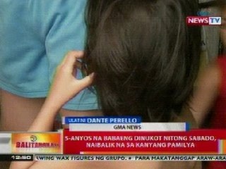 BT: Batang dinukot noong Sabado sa Maynila, naibalik na sa pamilya