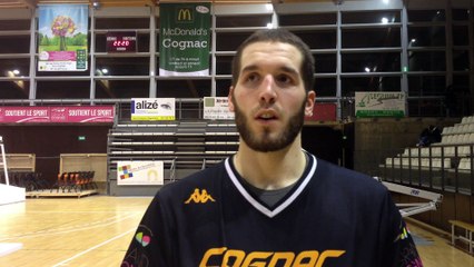 Thomas Séguéla après la victoire du CCBB contre Cherbourg