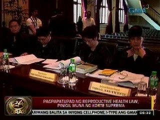 24Oras: Pagpapatupad ng RH Law, pinigil muna ng SC