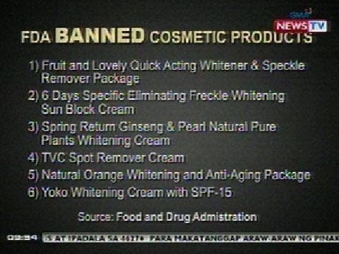 NTG: FDA, ipinagbawal ang 6 na brand ng whitening product matapos makitaan ng mercury content
