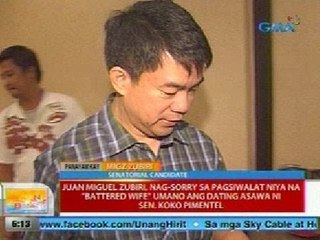 UB: Migz Zubiri, nag-sorry sa pagsiwalat niya na battered wife umano ang dating asawa ni Sen. Koko