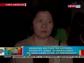 BP: Babaeng inatake ng asthma sa GenSan, namatay nang 'di makagamit ng nebulizer dahil sa brownout