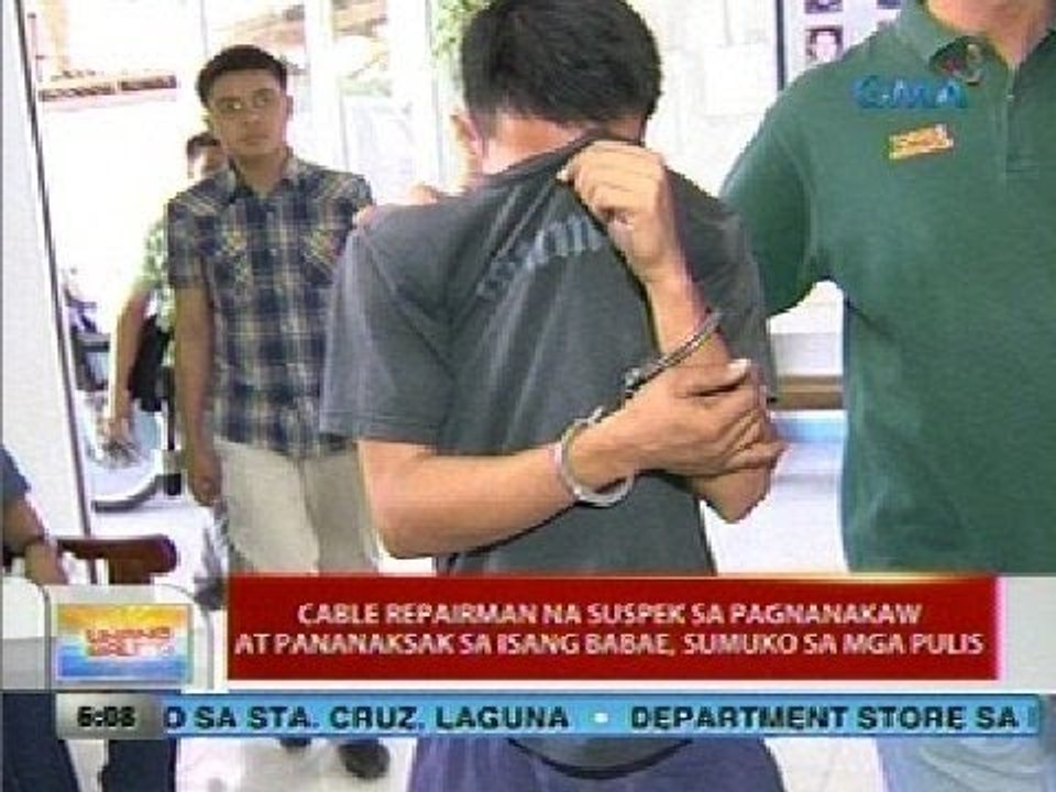 UB: Cable repairman na suspek sa pagnanakaw at pananaksak sa isang babae, sumuko sa mga pulis