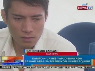 NTG: Kampo ni James Yap, dismayado sa paglabas sa telebisyon ni Kris Aquino