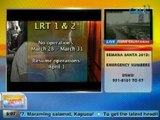 UB: Alamin ang schedule ngayong Holy Week ng LRT, MRT, malls at mga bangko