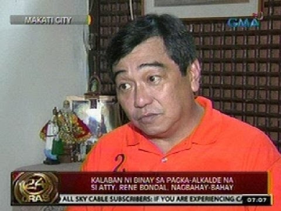 24  Oras: Kalaban ni Binay sa pagka-alkalde na si Atty. Rene Bondal, nagbahay-bahay