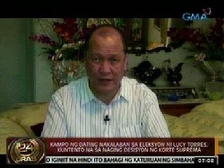 24Oras: Kampo ng dating nakalaban sa eleksyon ni Lucy Torres, kuntento na sa naging desisyon ng SC