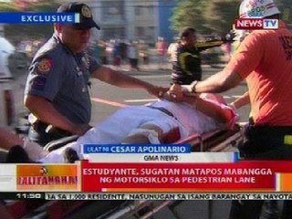 BT: Estudyante, sugatan nang mabangga ng motorsiklo sa pedestrian lane sa QC