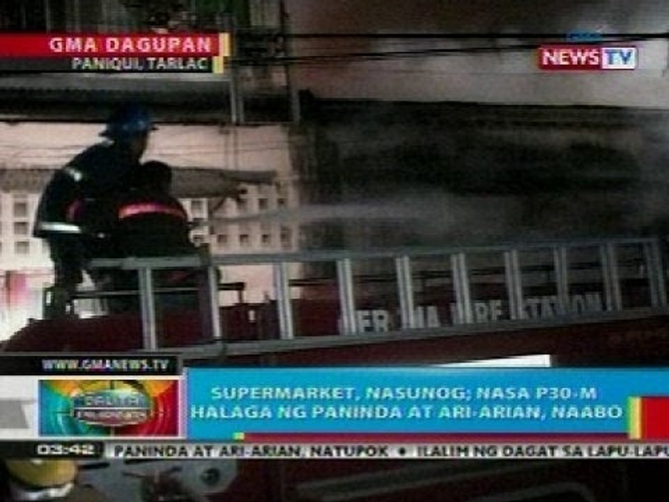 BP: Supermarket, nasunog; nasa P30-M halaga ng paninda at ari-arian, naabo (Paniqui, Tarlac)