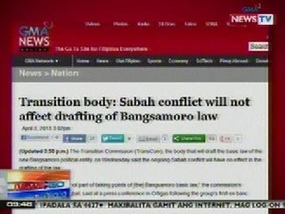 NTG: Krisis sa Sabah, walang epekto sa pagbabalangkas ng Bangsamoro basic law