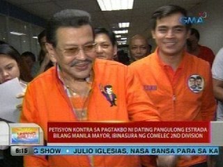 Petisyon kontra sa pagtakbo ni Erap bilang Manila Mayor, ibinasura ng Comelec 2nd Division