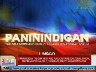 UB: 'Paninindigan' the GMA News and Public Affairs senatorial forum, mapapanood sa April 7