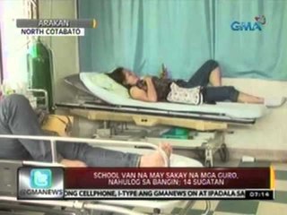 24 Oras: School van na may sakay na mga guro, nahulog sa bangin; 14 sugatan