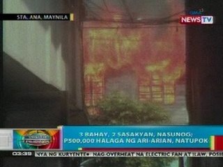BP: 3 bahay, 2 sasakyan sa Sta. Ana, Maynila, nasunog; P500,000 halaga, natupok