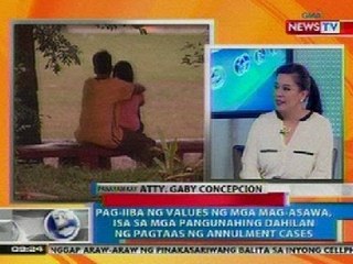 NTG: Pag-iiba ng values ng mga mag-asawa, isa sa pangunahing dahilan ng pagtaas ng annulment cases