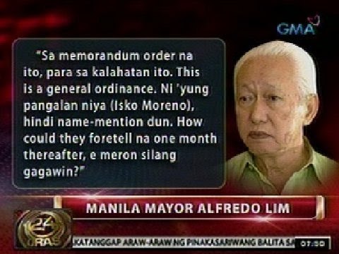 24Oras: Lim, muling itinanggi na siya ang nagpaaresto kay Moreno sa pa-bingo