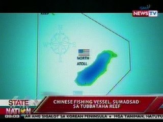 SONA: Chinese fishing vessel, sumadsad sa Tubbataha Reef