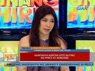 UB: Kampanya kontra vote-buying ng PPRCV at Adboard