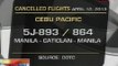 NTG: Cebu Pacific cancelled flights ngayong araw (April 12, 2013)