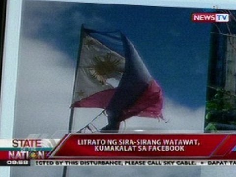 SONA: Litrato ng sira-sirang watawat, kumakalat sa Facebook