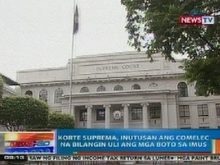 Download Video: NTG: SC, inutusan ang Comelec na bilangin uli ang mga boto sa Imus, Cavite