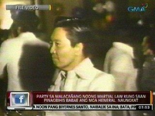 24 Oras:  Party sa Malacañang noong Martial Law kung saan pinagbihis babae ang mga heneral, naungkat