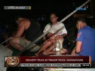 24 Oras: Delivery truck at trailer truck, nagsalpukan sa Edsa-Muñoz