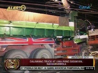 24 Oras: Dalawang truck at lima pang sasakyan, nagkarambola sa Antipolo City