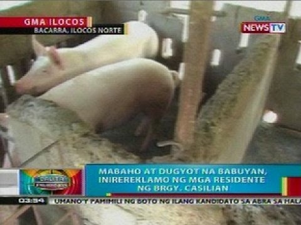 Mabaho at dugyot na babuyan, inirereklamo ng mga residente ng Brgy. Casilian (Bacarra, Ilocos Norte)