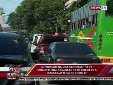 SONA: Motorcade ng mga kandidato sa 22 pangunahing lansangan sa Metro Manila, ipagbabawal ng Comelec